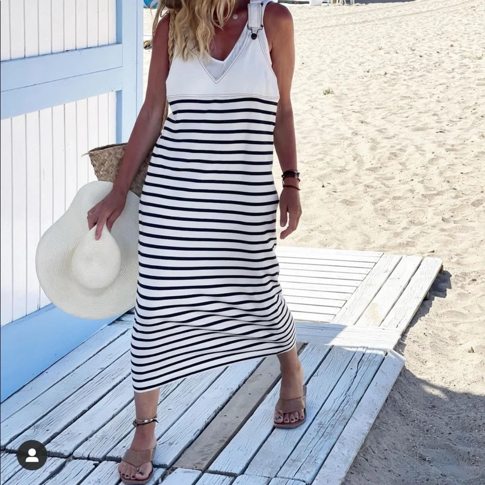 NWT Zara striped pinafore dress